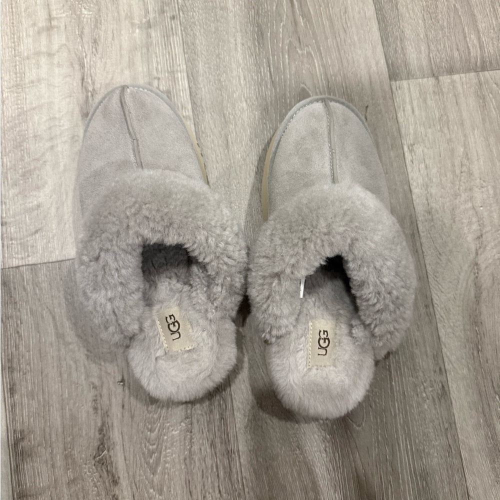 UGG Light Gray Sheepskin Slippers